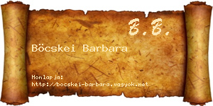 Böcskei Barbara névjegykártya