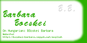 barbara bocskei business card