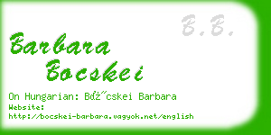 barbara bocskei business card